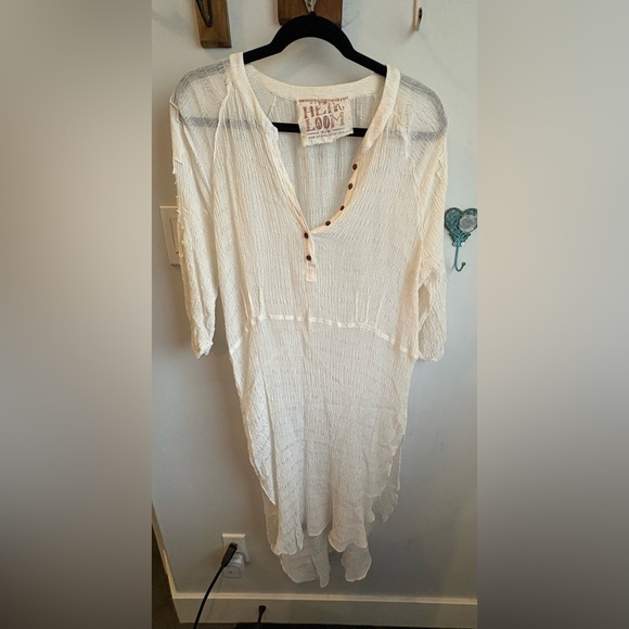 Heirloom Free People Ivory Sheer Tunic Top - Picture 1 of 3